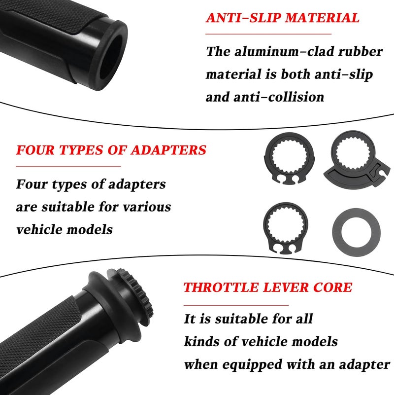 VUOZIP 7/8" 22mm Motorcycle Brake Lever Handlebar Master Cylinder Clutch Levers Left & Right Set + Hand Grips + Handlebar Ends Set for Harley Honda Kawasaki Suzuki Yamaha (Black) - Image 3